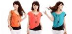 На летнюю женскую блузку Casual style, с коротким рукавом и круглым вырезом