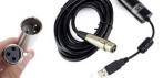 На микрофонный кабель (XLR3-мама -> USB)