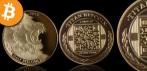 На сувенирную позолоченную монету «Bitcoin»