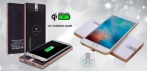 На Power Bank на 8000 мАч с функцией QI зарядки 2 USB порта + фонарик