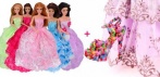На набор роскошных платьев и обуви для Barbie Doll