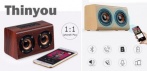 На беспроводной HiFi 3D Bluetooth динамик с TF, AUX,Hands-free в деревянном корпусе