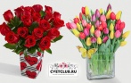 От 23 р. за розы, 40 р. за тюльпаны от оптового склада живых цветов cvetclub.ru