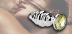 На анальную пробку Silver спираль с кристаллом