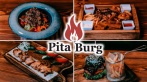 Скидки до 50% в гриль-баре Pita burg. 168 р. за греческий салат, 105 р. за чесночные гренки, 245 р. за сочный бургер, 224 р. за салат «Цезарь», 273 р. за шашлык из свинины, 182 р. за куриные полоски с соусом